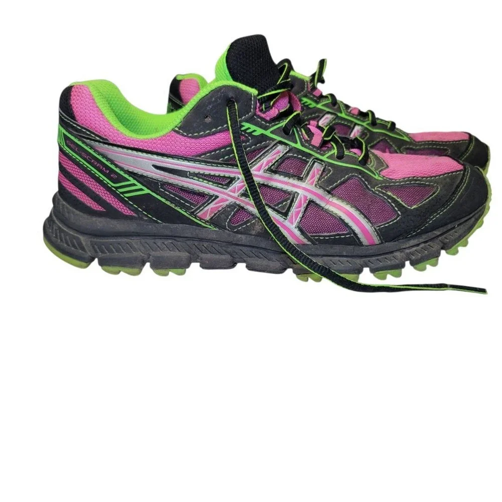 Asics Shoes Basic Walking Athletic‎ Pink Green Gel-Scram 2 Womens US Size 8.5 - Picture 2 of 8